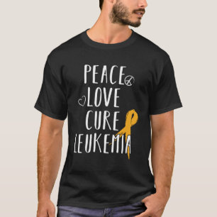 Leukaemia Awareness Love Peace Cure Leukaemia T-Shirt