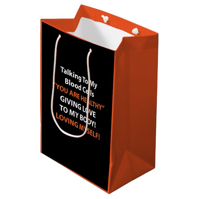 Leukaemia Awareness  Medium Gift Bag (Front Angled)