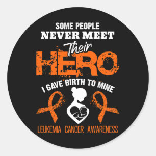 Leukaemia Awareness Meet My Hero  Classic Round Sticker
