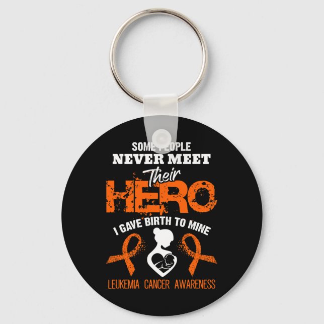 Leukaemia Awareness Meet My Hero  Key Ring (Front)