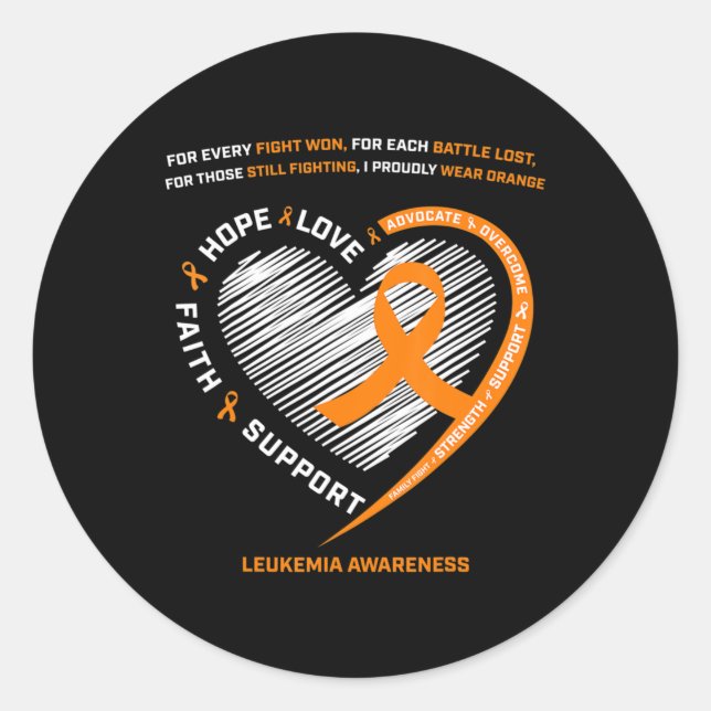Leukaemia Awareness Men Women Kids Family Leukaemi Classic Round Sticker (Front)