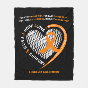 Leukaemia Awareness Men Women Kids Family Leukaemi Fleece Blanket