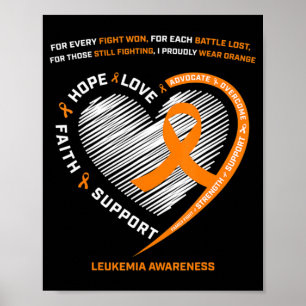 Leukaemia Awareness Men Women Kids Family Leukaemi Poster