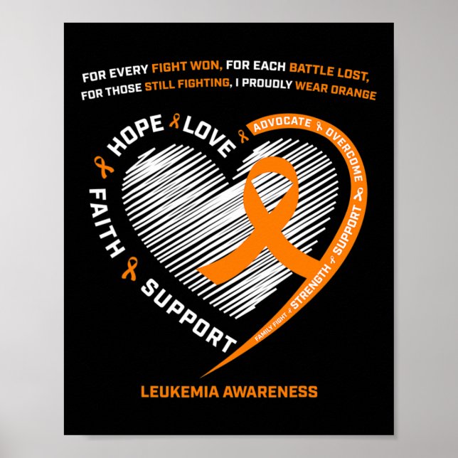 Leukaemia Awareness Men Women Kids Family Leukaemi Poster (Front)