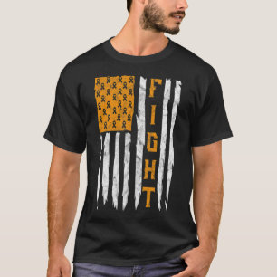 Leukaemia Awareness Month American Flag Blood Canc T-Shirt