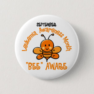 Leukaemia Awareness Month Bee 1.2 6 Cm Round Badge