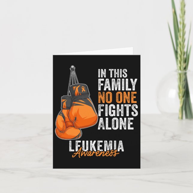 Leukaemia Awareness Month Boxing Gloves Orange Rib Card (Front)