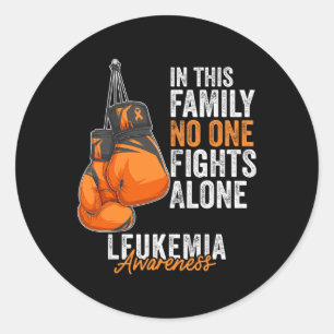 Leukaemia Awareness Month Boxing Gloves Orange Rib Classic Round Sticker