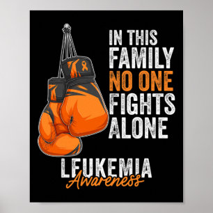 Leukaemia Awareness Month Boxing Gloves Orange Rib Poster