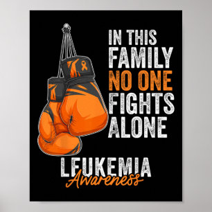 Leukaemia Awareness Month Boxing Gloves Orange Rib Poster