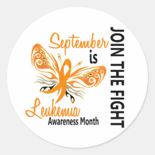Leukaemia Awareness Month Butterfly 3.1 Classic Round Sticker
