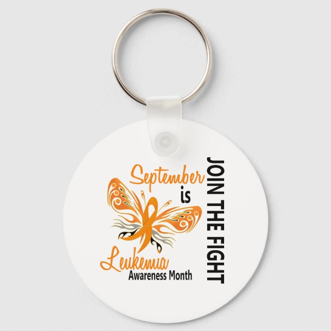 Leukaemia Awareness Month Butterfly 3.1 Key Ring (Front)