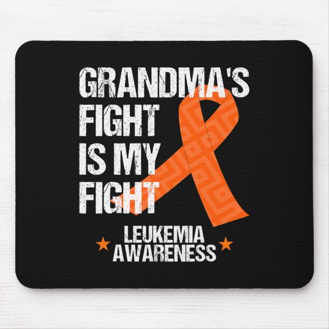Leukaemia Awareness Month Grandma Fight Orange Rib Mouse Mat (Front)