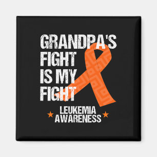 Leukaemia Awareness Month Grandpa Fight Orange Rib Magnet