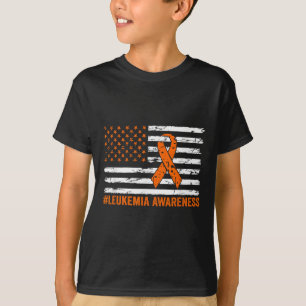 Leukaemia Awareness Month Orange Ribbon Usa Americ T-Shirt