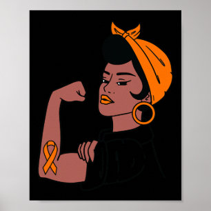 Leukaemia Awareness Month Orange Ribbon Warriors W Poster