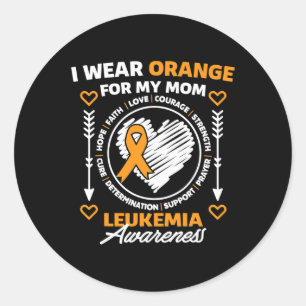 Leukaemia Awareness Month Support I Wear Orange Fo Classic Round Sticker