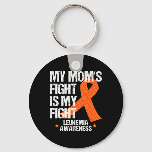 Leukaemia Awareness  Mum Fight Orange Ribbon Gift  Key Ring (Front)