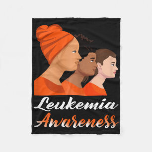 Leukaemia Awareness Mum Orange Ribbon Warrior Figh Fleece Blanket