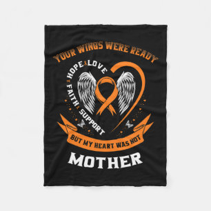 Leukaemia Awareness Mum Your Wings Were Ready Moth Fleece Blanket