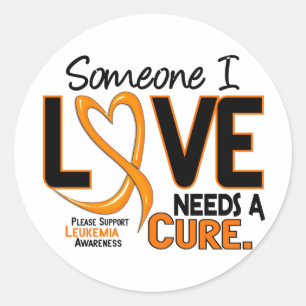 Leukaemia Awareness NEEDS A CURE 2 Classic Round Sticker