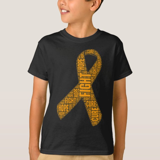 Leukaemia Awareness Orange Fight Hope Cure Ribbon  T-Shirt (Front)