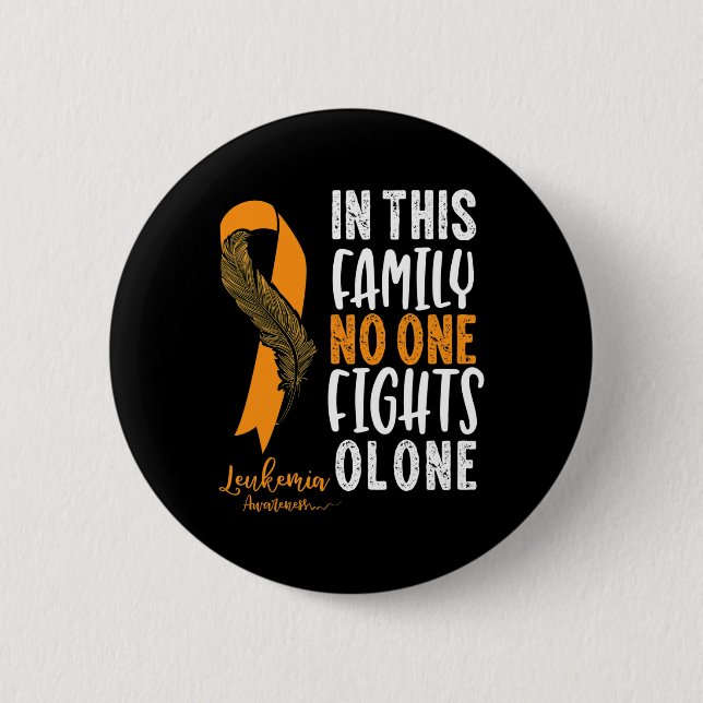 Leukaemia Awareness  Orange Ribbon Cancer Survivor 6 Cm Round Badge (Front)