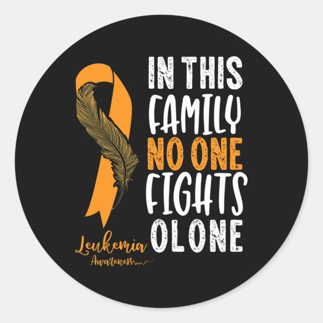 Leukaemia Awareness  Orange Ribbon Cancer Survivor Classic Round Sticker (Front)