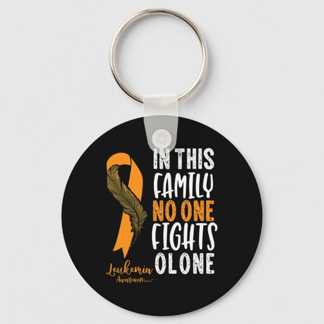 Leukaemia Awareness  Orange Ribbon Cancer Survivor Key Ring (Front)