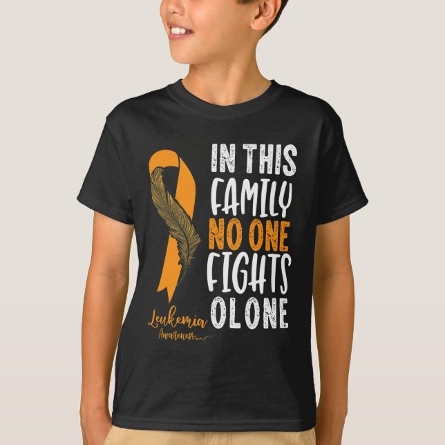 Leukaemia Awareness  Orange Ribbon Cancer Survivor T-Shirt (Front)