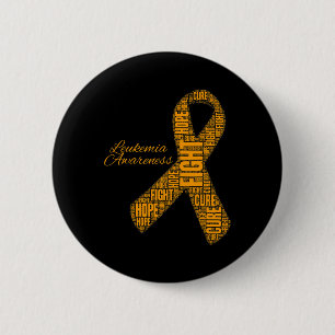 Leukaemia Awareness orange ribbon fight hope cure 6 Cm Round Badge