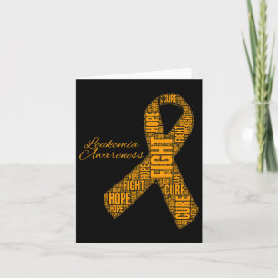 Leukaemia Awareness Orange Ribbon Fight Hope Cure  Card