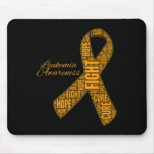 Leukaemia Awareness orange ribbon fight hope cure  Mouse Mat