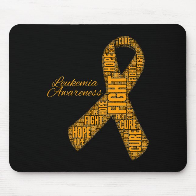Leukaemia Awareness orange ribbon fight hope cure  Mouse Mat (Front)