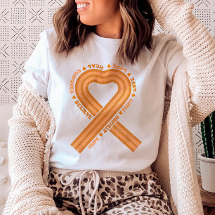 Leukaemia Awareness Orange Ribbon Support T-Shirt