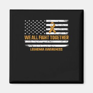 Leukaemia Awareness Orange Ribbon Usa Flag Warrior Magnet