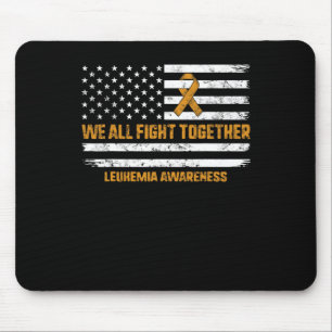 Leukaemia Awareness Orange Ribbon Usa Flag Warrior Mouse Mat