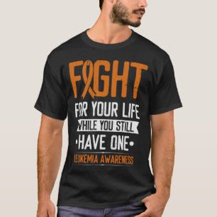 Leukaemia Awareness Orange Ribbon Warrior Blood Ca T-Shirt