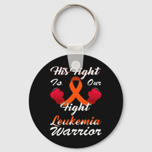 Leukaemia Awareness Orange Ribbon Warrior Fighter Key Ring