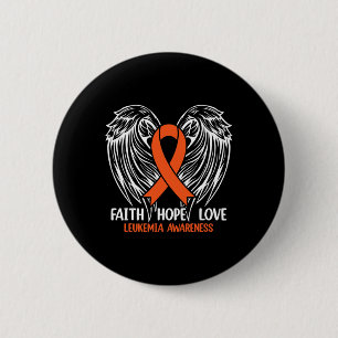 Leukaemia Awareness Orange Survivor Ribbon Men Wom 6 Cm Round Badge