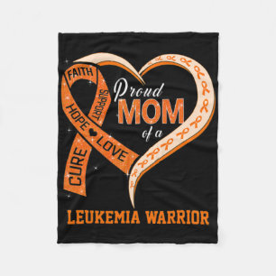 Leukaemia Awareness Proud Mum Of A Leukaemia Warri Fleece Blanket