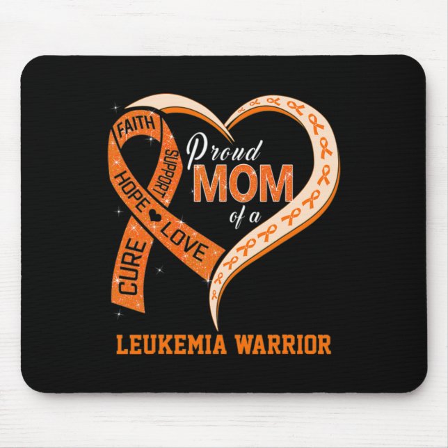 Leukaemia Awareness Proud Mum Of A Leukaemia Warri Mouse Mat (Front)