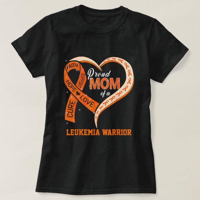 Leukaemia Awareness Proud Mum Of A Leukaemia Warri T-Shirt (Design Front)