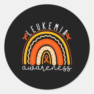 Leukaemia Awareness Rainbow Leukaemia Support Oran Classic Round Sticker