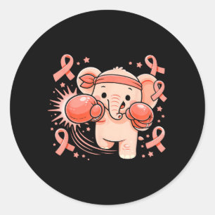 Leukaemia Awareness Ribbon Cute Boxing Elephant Classic Round Sticker