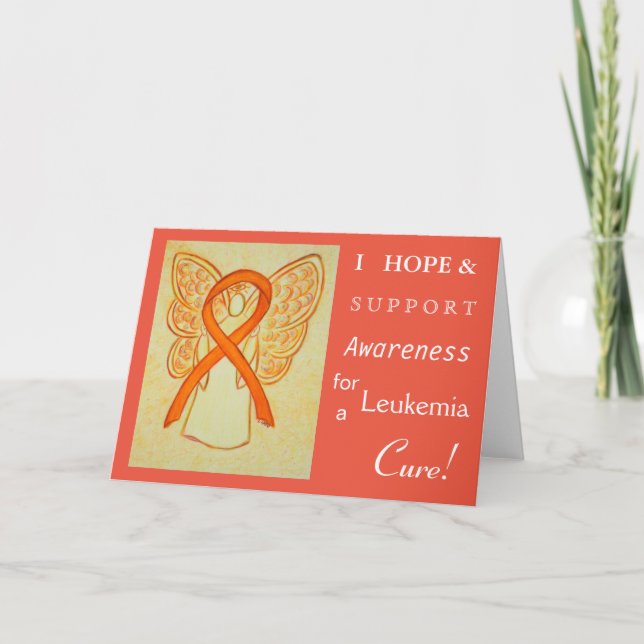 Leukaemia Awareness Ribbon Greeting Card (Front)