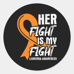 Leukaemia Awareness Ribbon Her Fight My Fight Leuk Classic Round Sticker