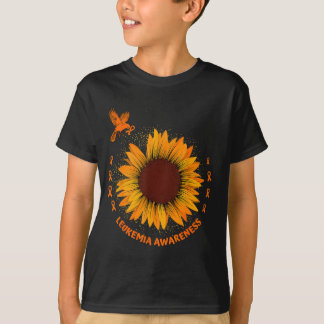 Leukaemia awareness ribbon orange flower bird hope T-Shirt
