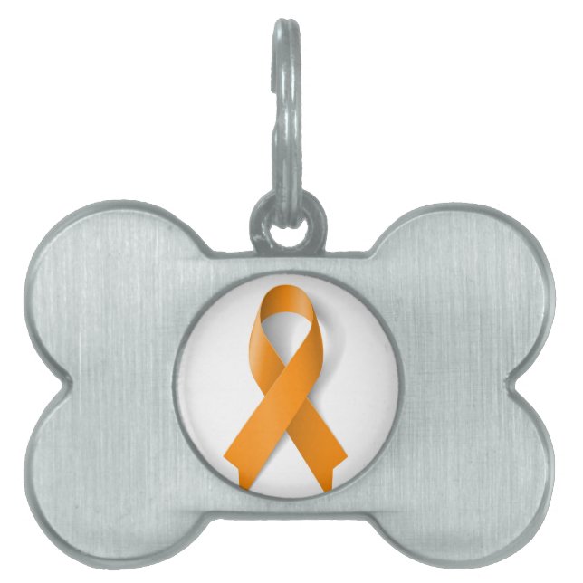 Leukaemia Awareness Ribbon Pet Name Tag (Front)