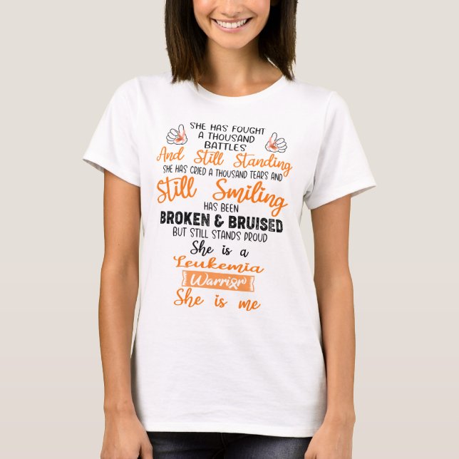 Leukaemia Awareness Ribbon Support Gifts T-Shirt (Front)